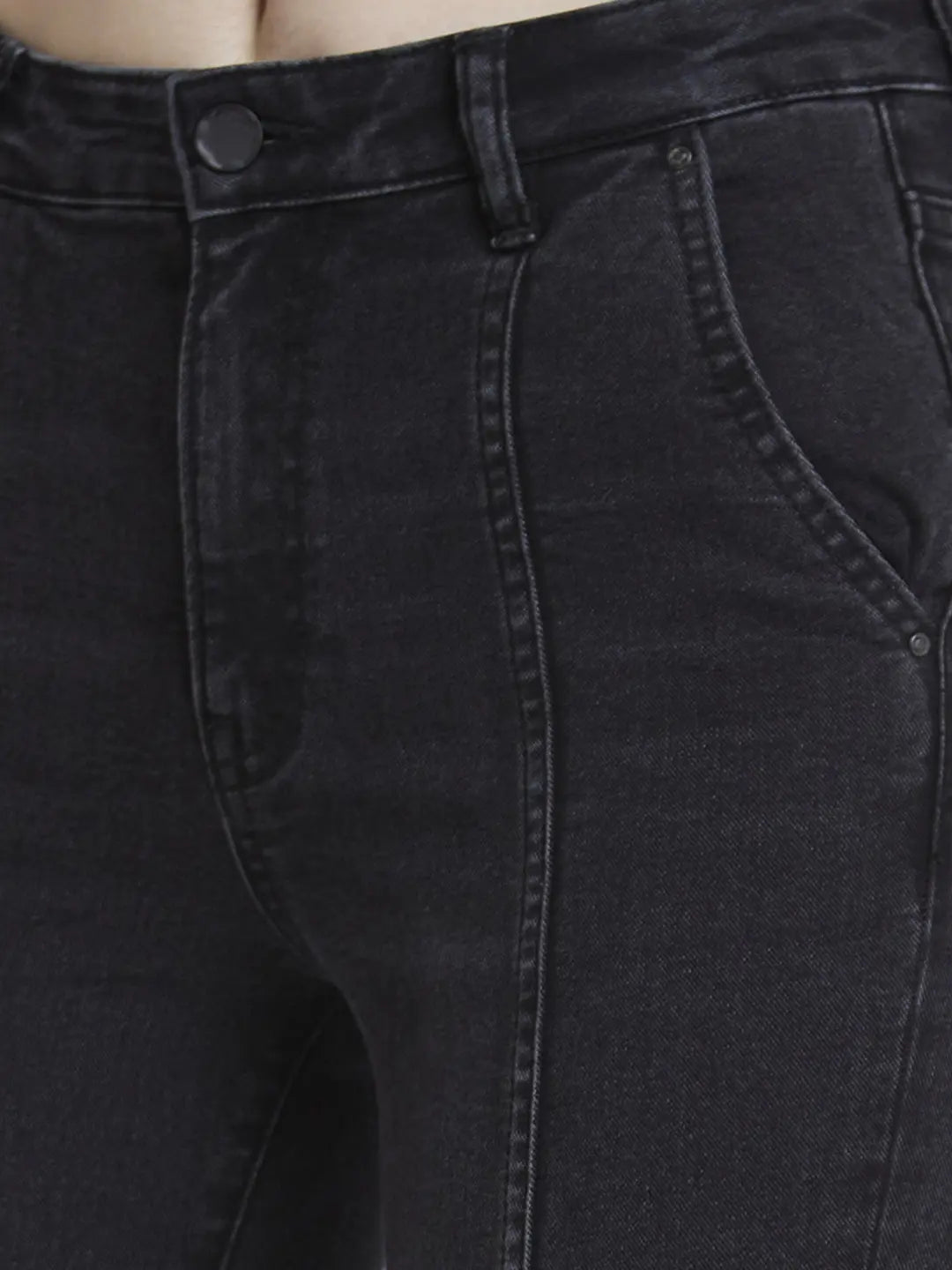 Spykar Women Black Lycra Slim Straigth Fit Ankle Length Clean Look Jeans -(Emma)