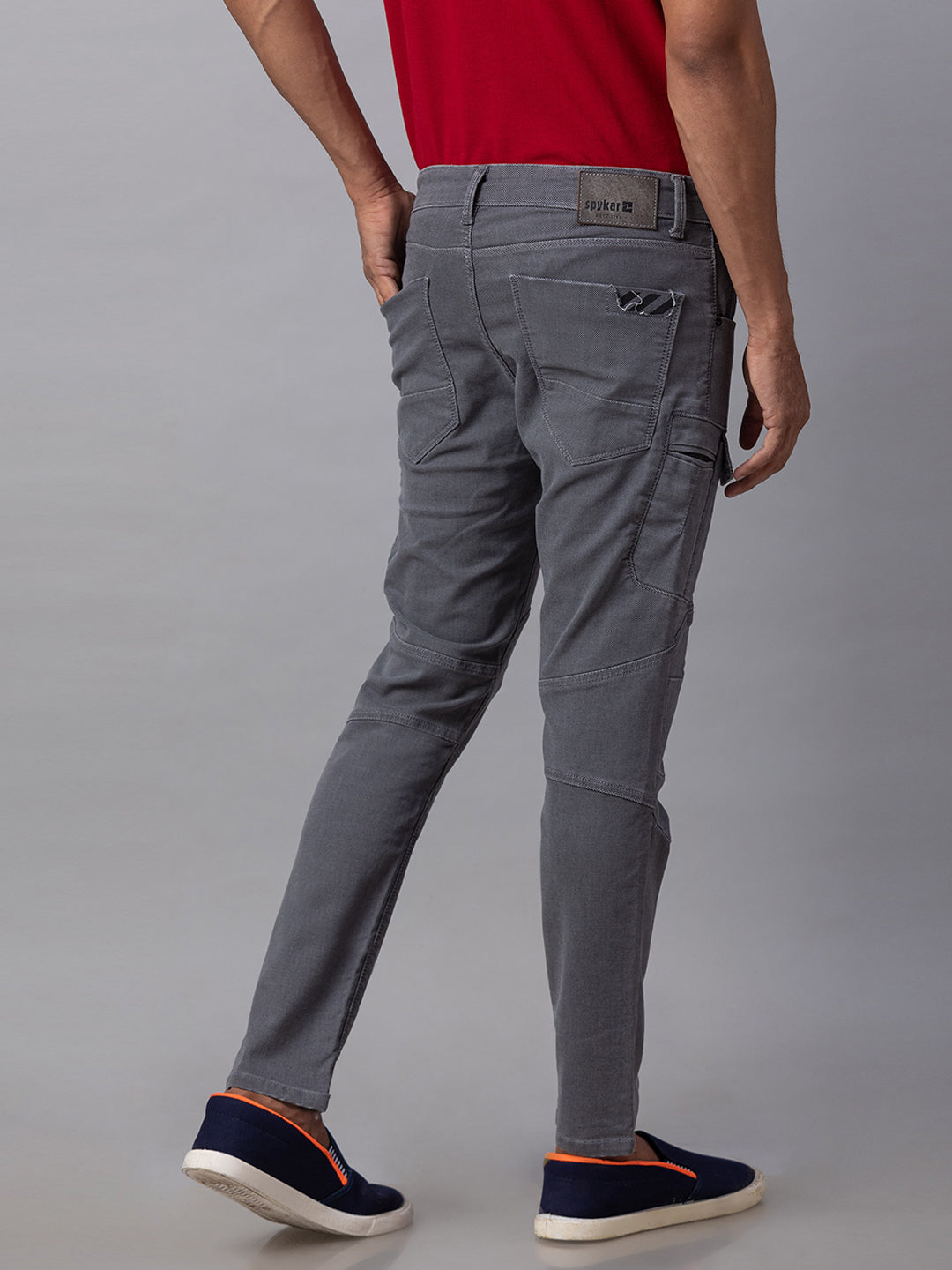 Spykar Men Grey Cotton Slim Fit Jeans (Slim)