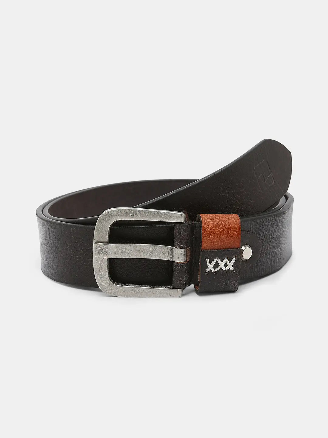 Spykar Black Leather Belt & Wallet Combo