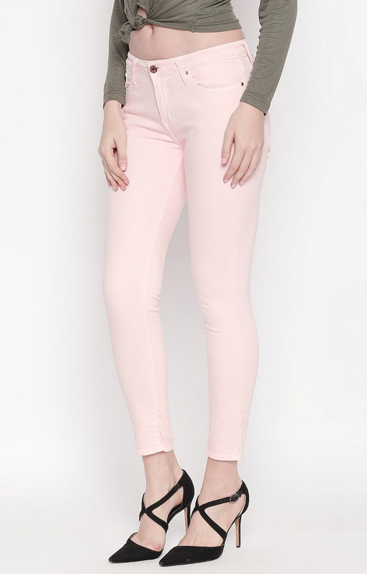 Spykar Women Pink Cotton Super Skinny Fit Regular Length Jeans (Alicia)