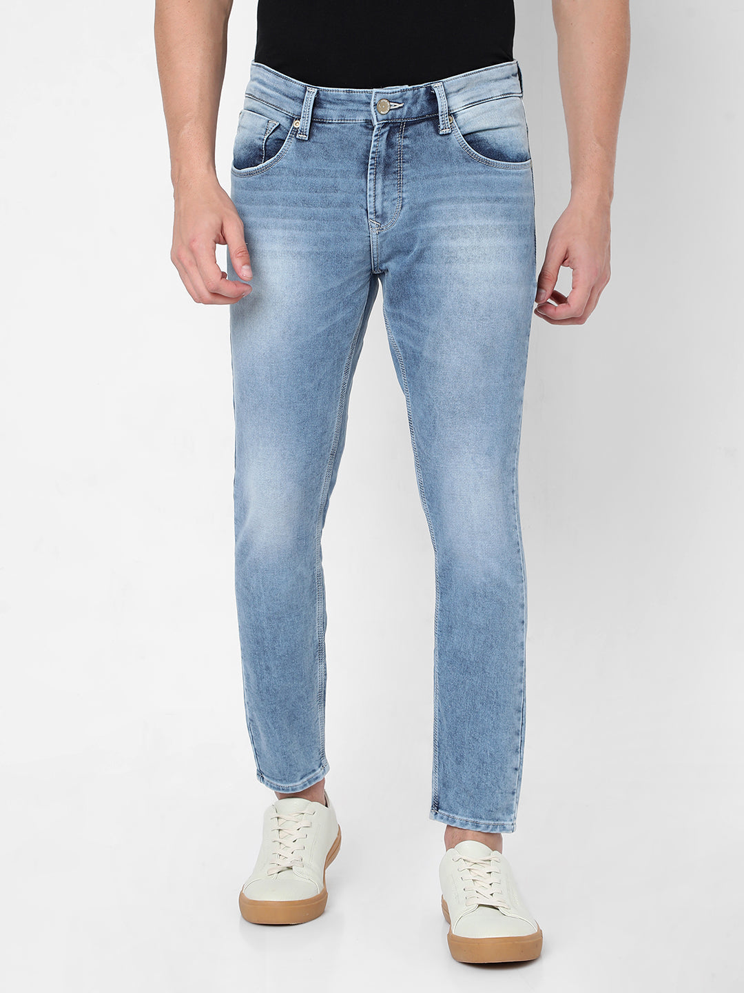 Spykar Men Blue Cotton Slim Fit Tapered Length Jeans (Kano)