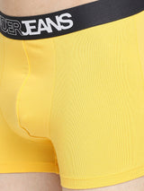 Men Premium Yellow & Dark Grey Cotton Blend Trunk - Pack Of 2- Underjeans By Spykar