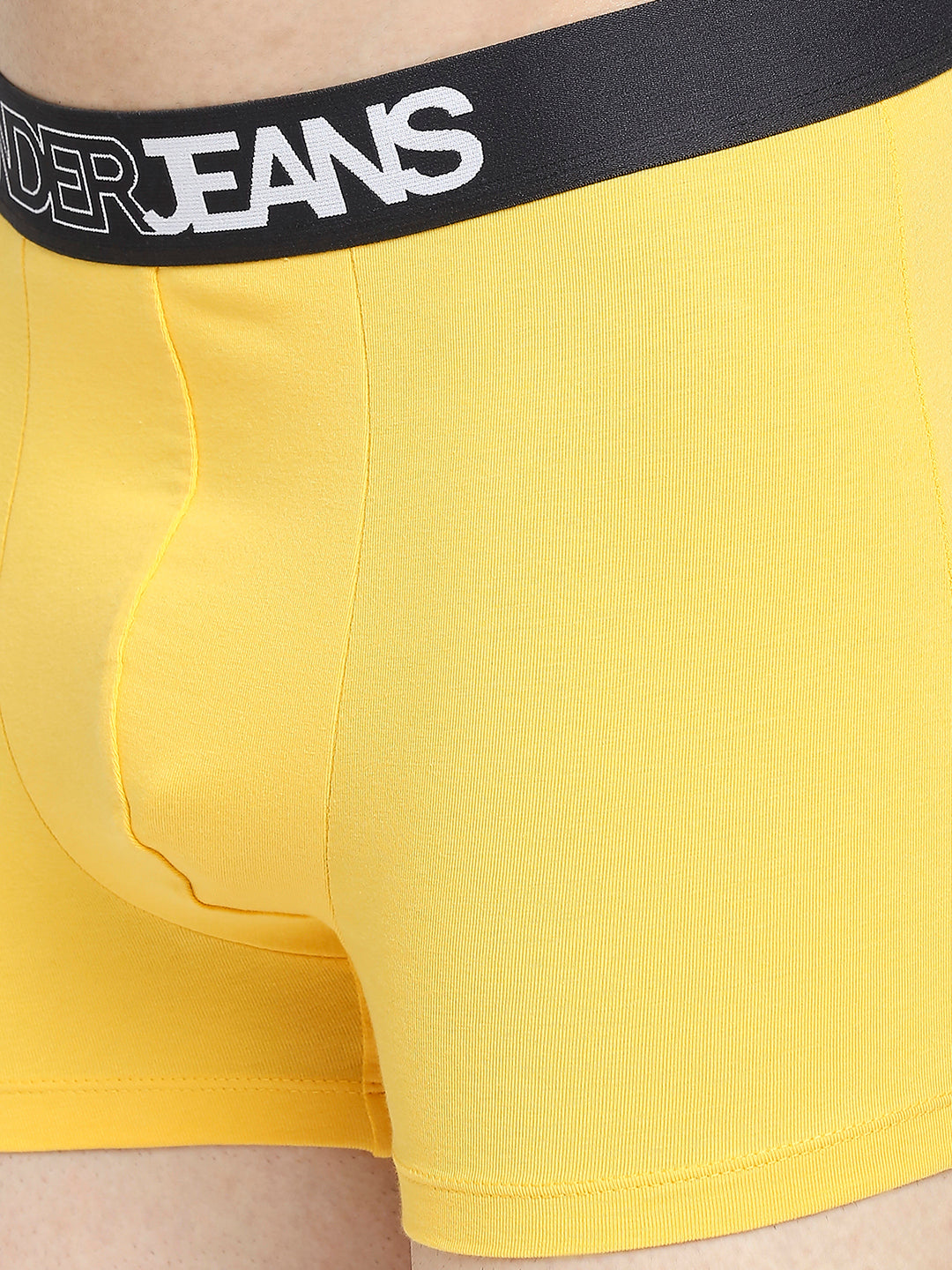 Men Premium Yellow & Dark Grey Cotton Blend Trunk - Pack Of 2- Underjeans By Spykar