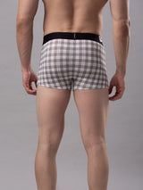 Men Premium White-Check Cotton Blend Trunk- Underjeans By Spykar