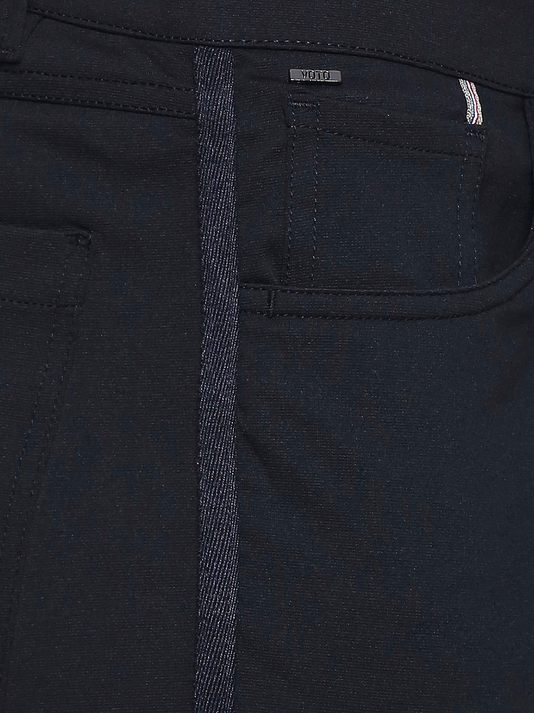 Spykar Men Blue Cotton Slim Fit Casual Trousers