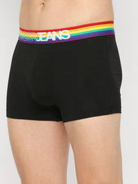 Men Premium Black Cotton Blend Trunk Underjeans By Spykar