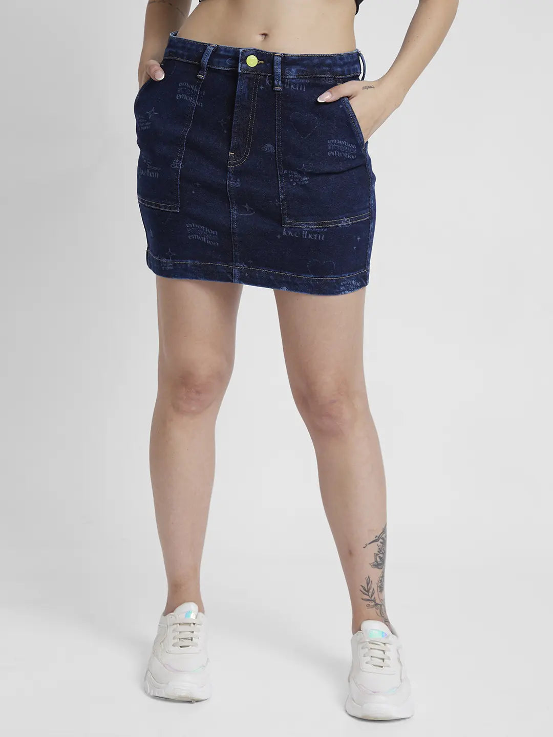 Buy luvamia Jean Skirt for Women with Slit High Wasited Bodycon Stretch  Pencil Mini Short Denim Skirts, Classic Blue, Large at Amazon.in