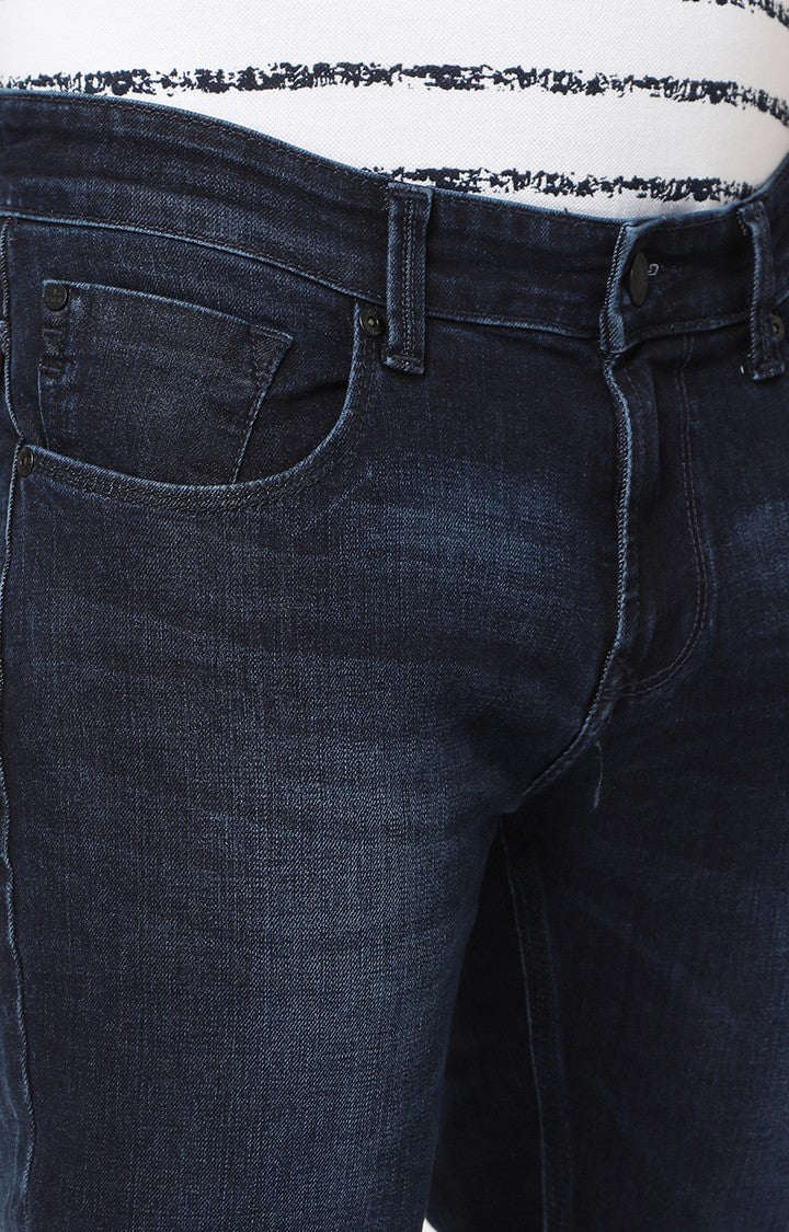 Spykar Men Dark Blue Cotton Slim Fit Narrow Length Jeans (Skinny)