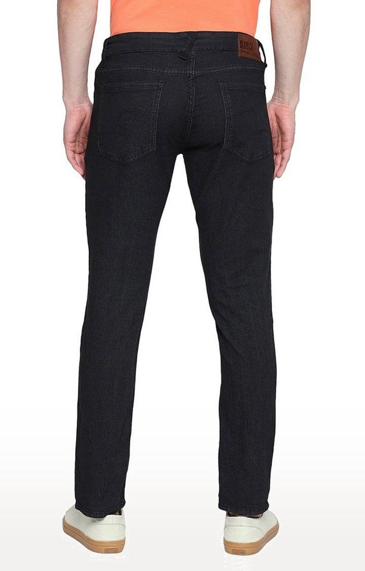 Spykar Men Black Cotton Super Slim Fit Tapered Length Jeans (Super Skinny)