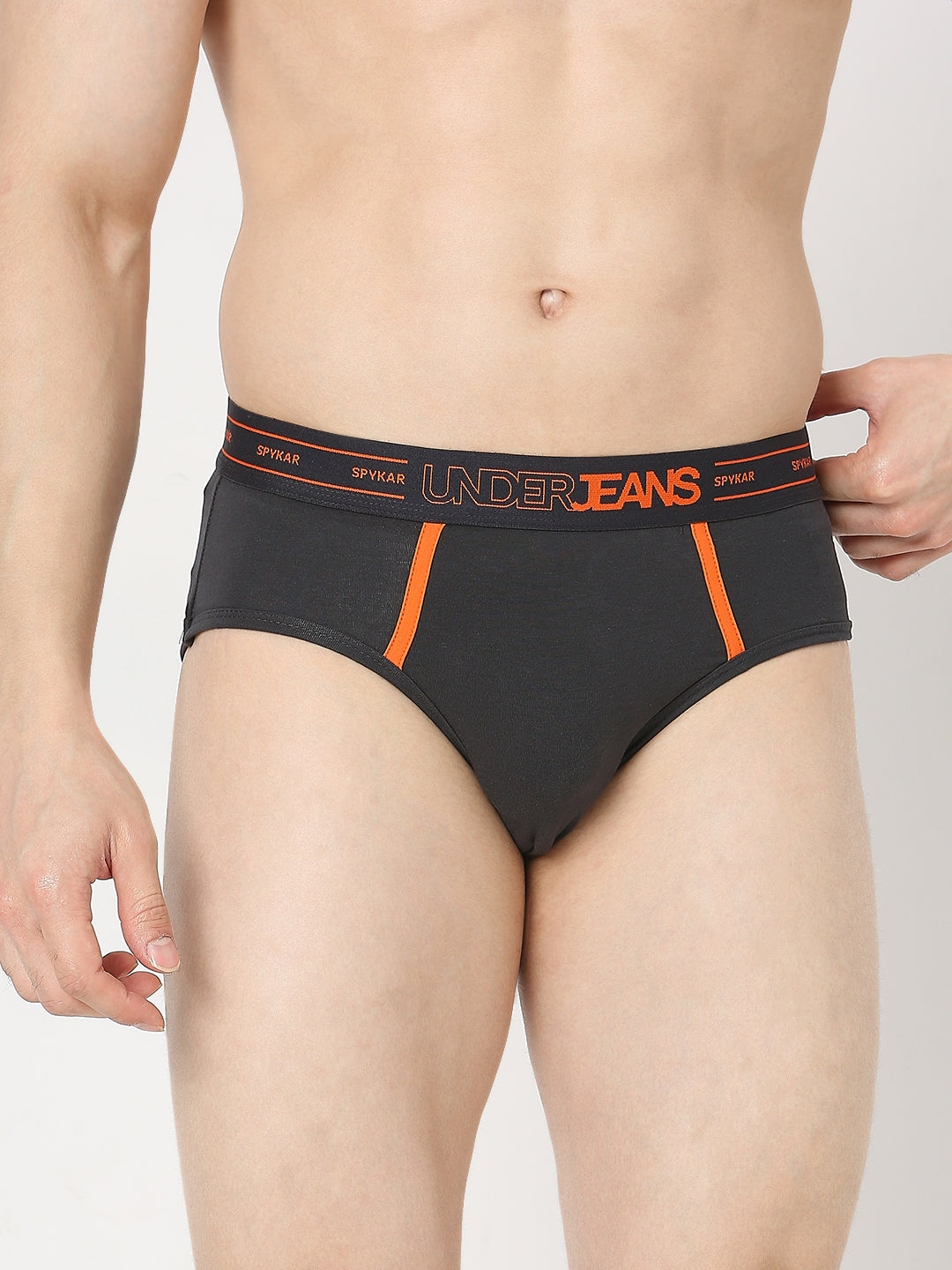 Underjeans by Spykar Men Premium Pack of 2 Navy- Dark Grey Brief