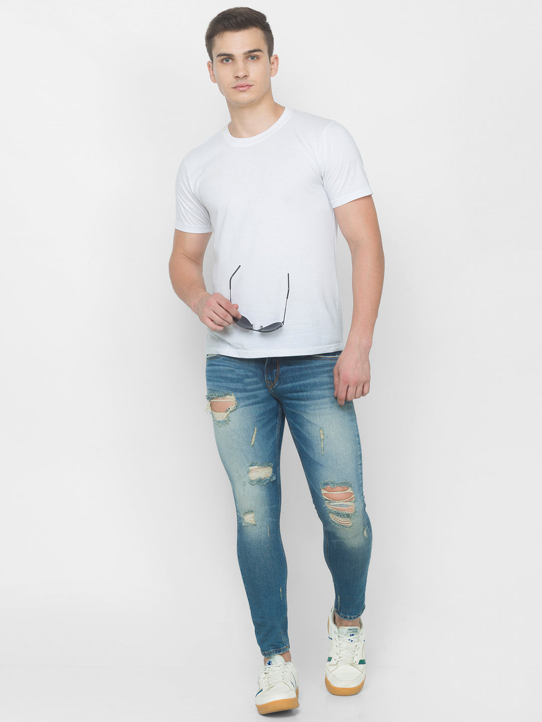 Spykar Men Blue Cotton Slim Fit Tapered Length Jeans (Kano)