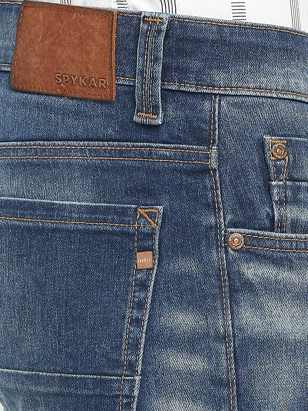 Spykar Men Dark Blue Cotton Regular Fit Narrow Length Jeans (Rover)