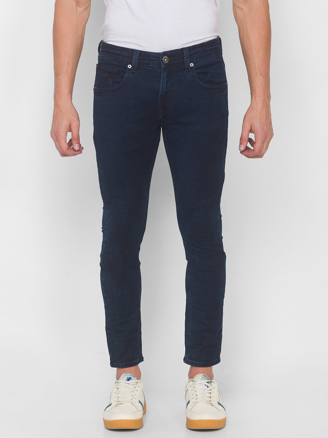 Spykar Men Indigo Solid Slim Mid-Rise Jeans (Kano)