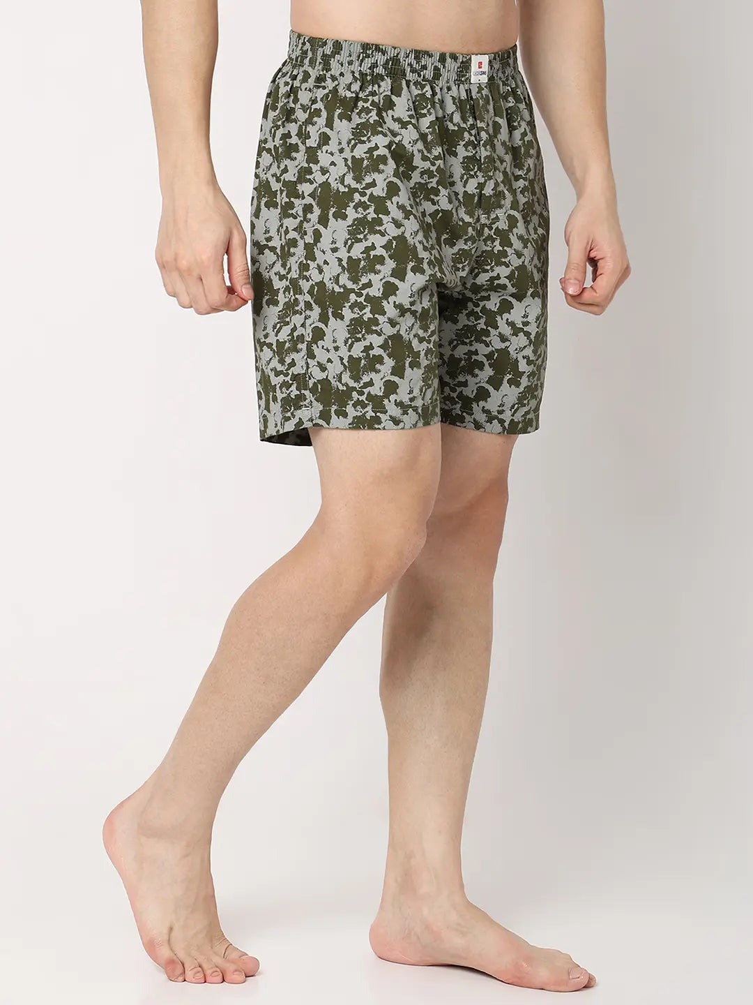 Underjeans By Spykar Men Premium Green Cotton Blend Regular Fit Boxer Shorts