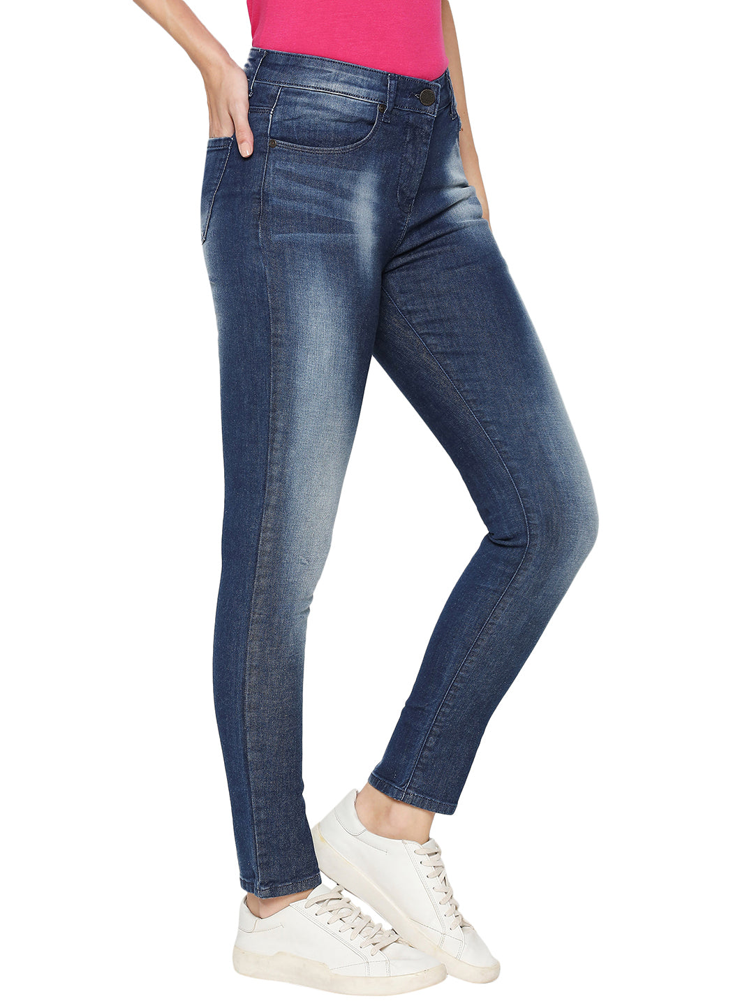 Spykar Cotton Mid Rise Skinny Ankle Length Fit Women Jeans (Adora)