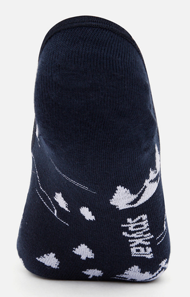 Spykar Grey Melange & Black Cotton Ped Socks - Pack Of 2