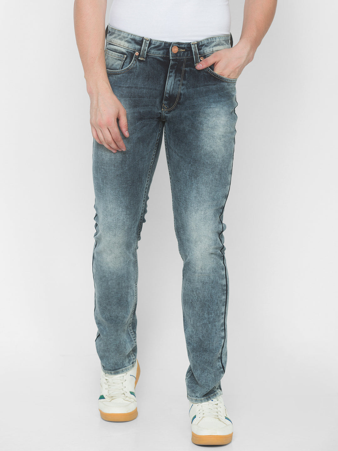 Spykar Men Grey Regular Fit Low-Rise Jeans (Rover)