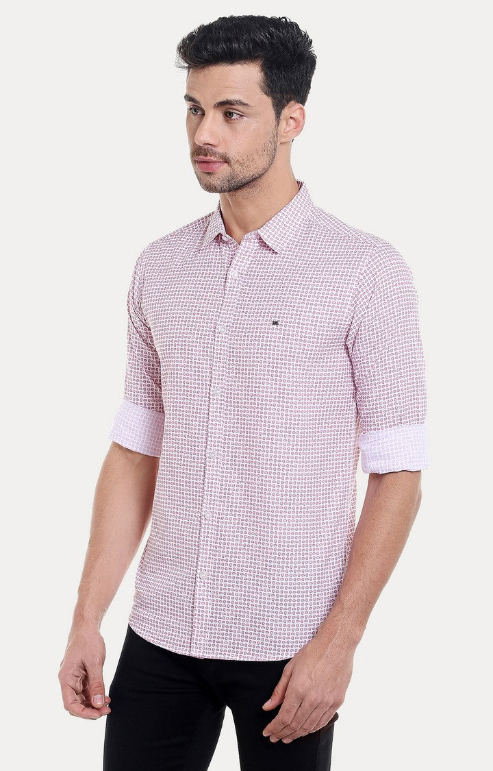 Spykar Men'S Pink Cotton Checked Casual Shirts