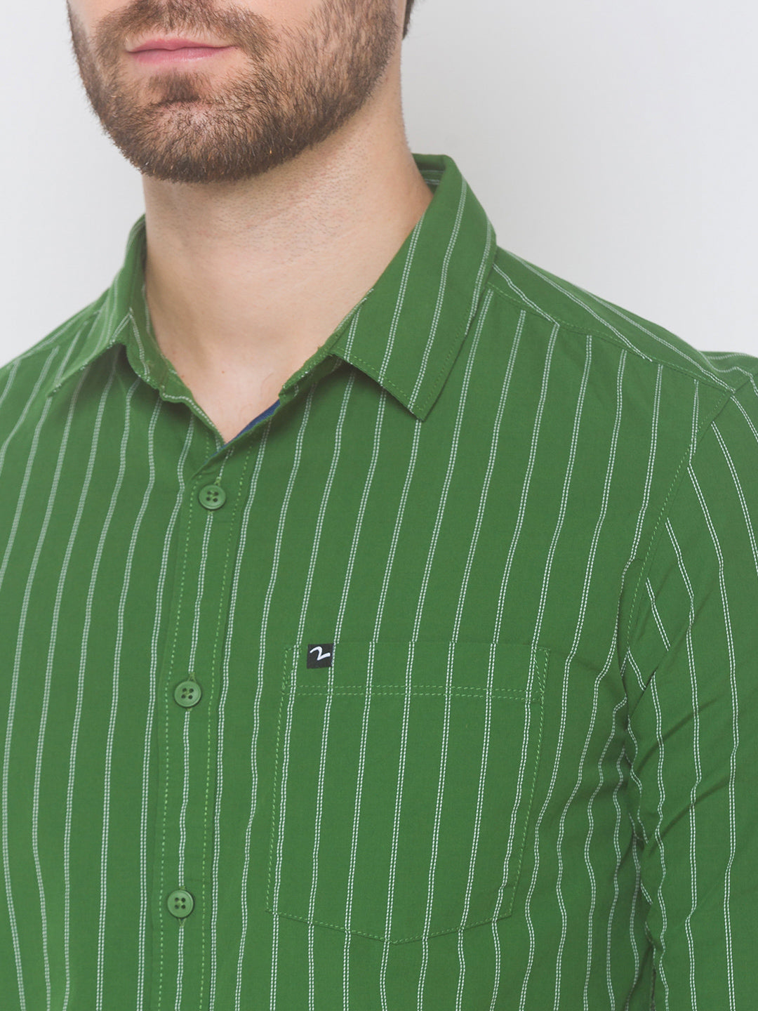 Spykar Men Cactus Green Cotton Slim Fit Shirt