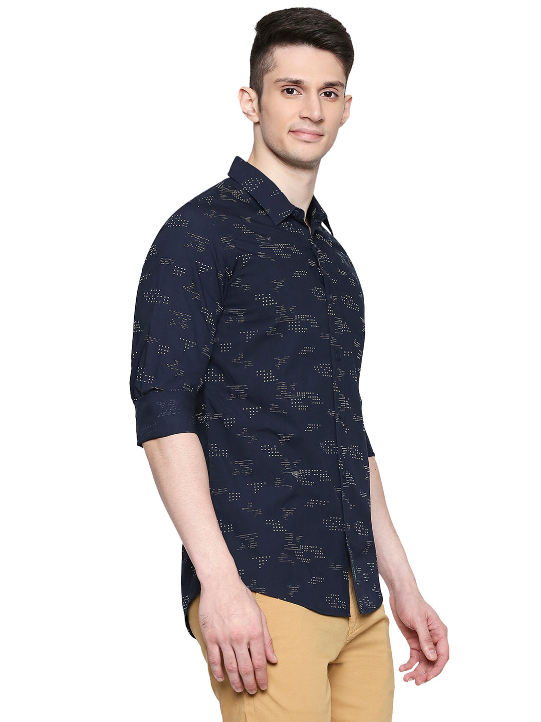 Spykar Regular Fit Men Cotton Blue Shirt