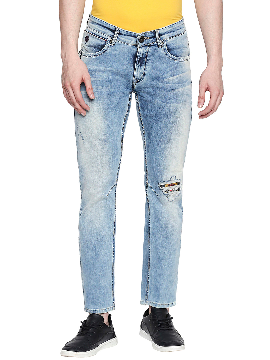 Spykar Men Blue Cotton Slim Fit Jeans (Slim)