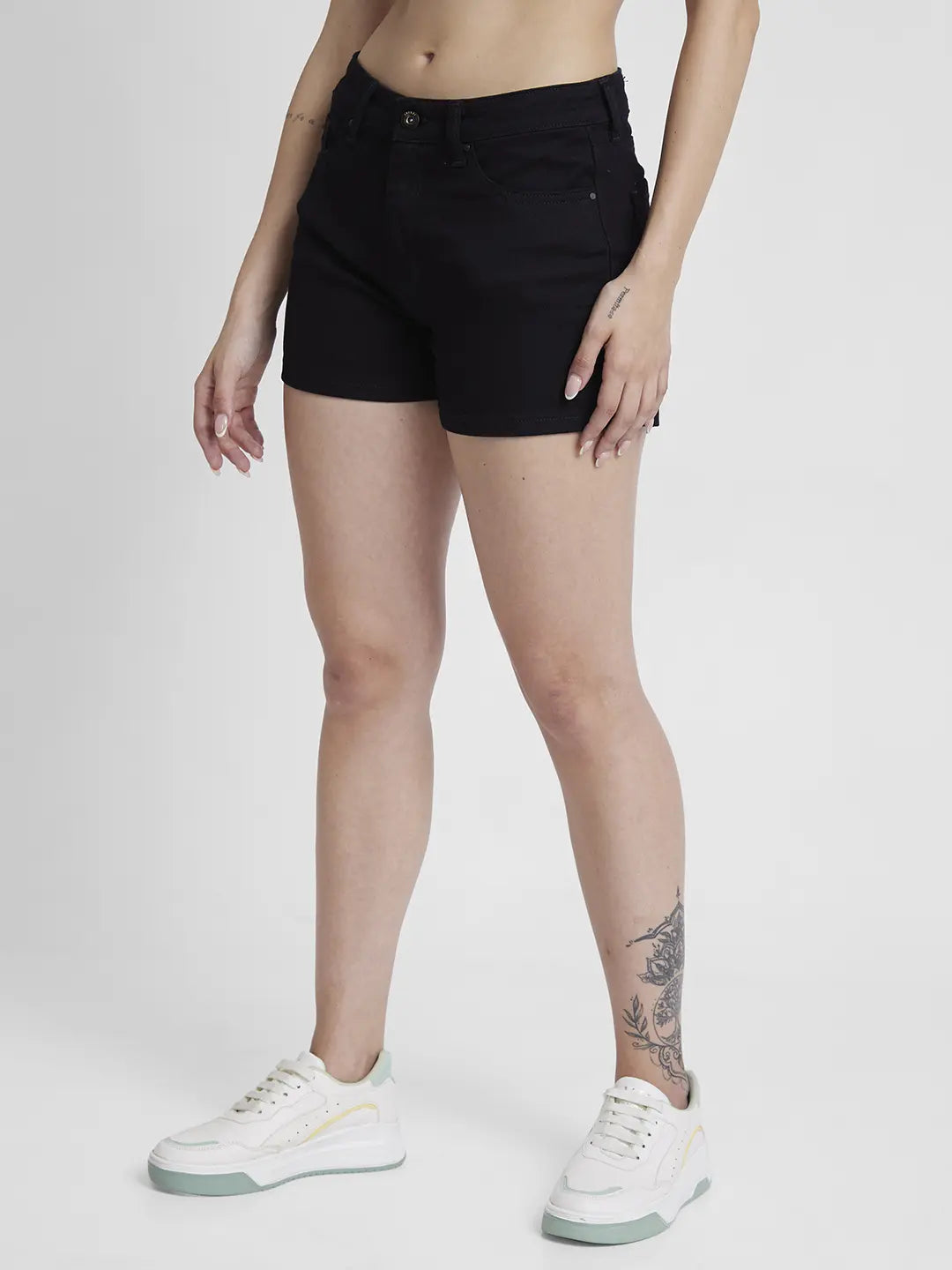 Black denim shorts womens outlet