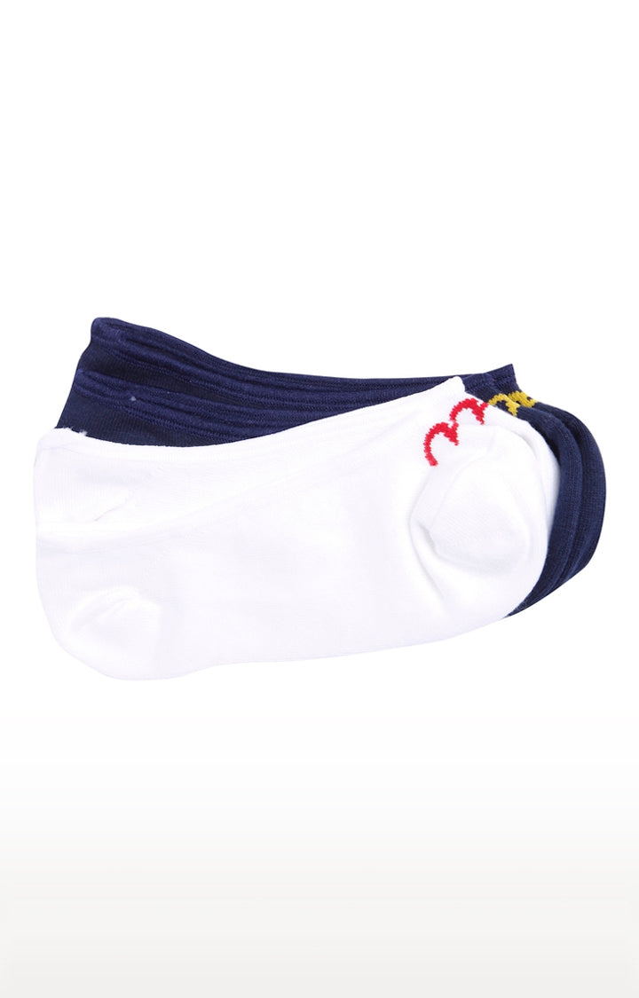 Spykar White and Navy Solid Socks - Pair Of 2