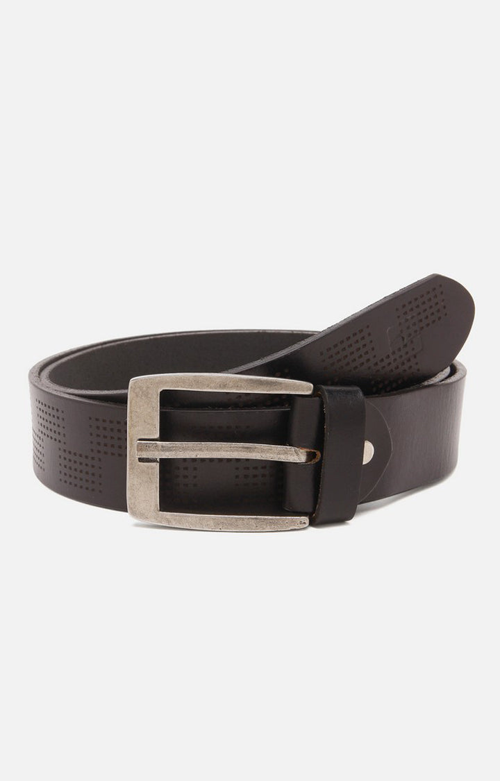 Spykar Men Black Genuine Leather Belt