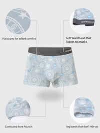 Underjeans By Spykar Men Super Premium Printed Bonded Elastic Grey Trunk