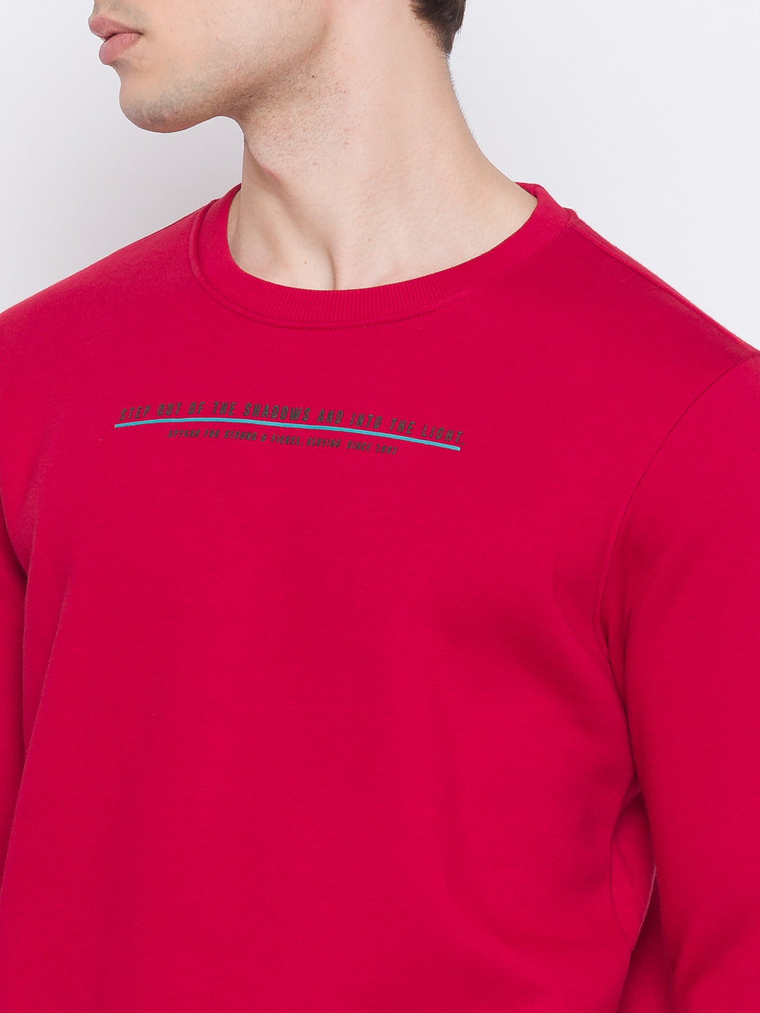 Spykar Red Cotton Sweatshirt For Men