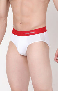 White Cotton Brief For Men Premium- Underjeans By Spykar