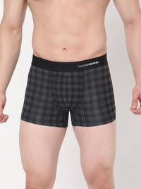 Men Premium Black-Check Cotton Blend Trunk- Underjeans By Spykar