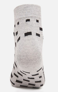 Men Premium Grey Black Ankle Length (Non Terry) Single Pair Of Socks- Underjeans By Spykar