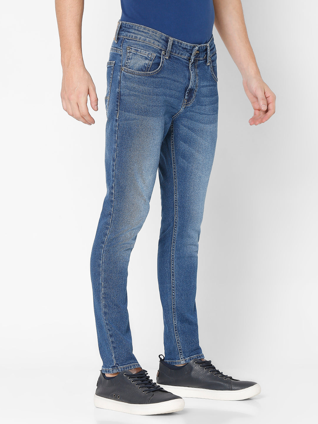 Spykar Men Blue Cotton Slim Fit Tapered Length Jeans (Kano)