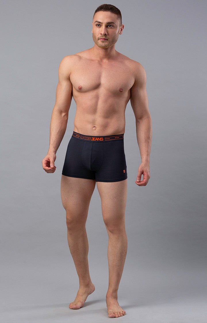 Underjeans By Spykar Men Grey Solid Trunks