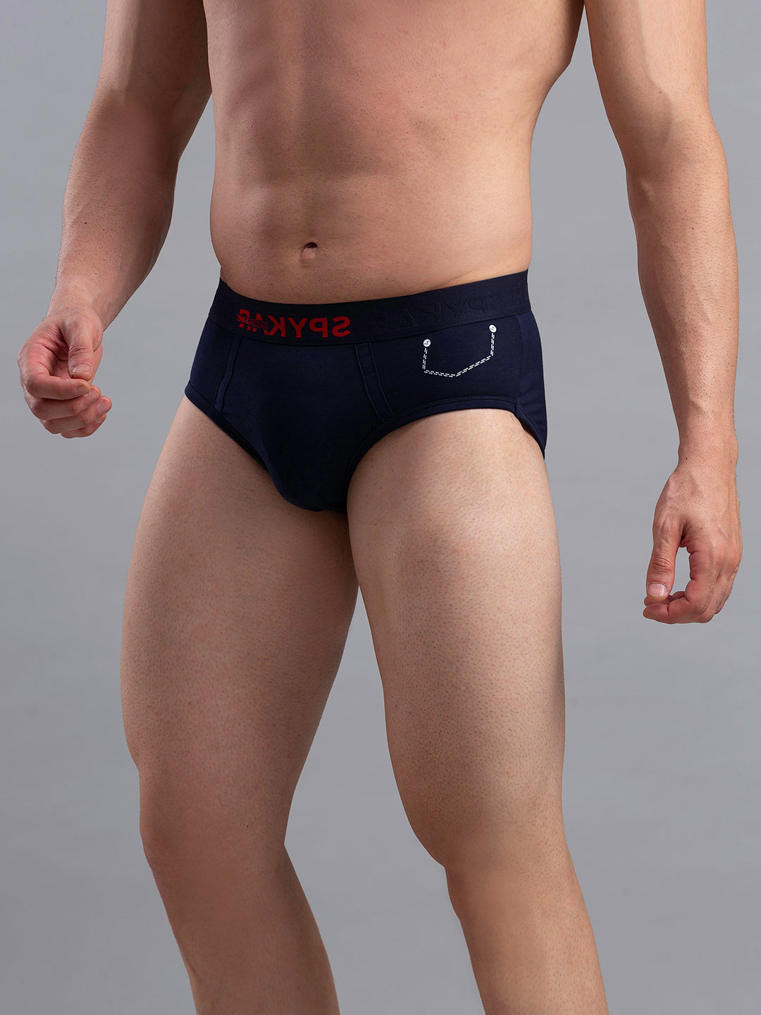 Underjeans By Spykar Men Premium Cotton Blend Navy Brief - (Pack Of 2)