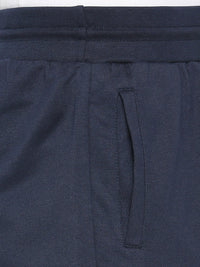 Men Premium Navy Cotton Blend Shorts - Underjeans By Spykar