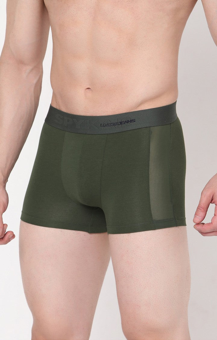 Olive Cotton Trunk For Men Premium- Underjeans By Spykar