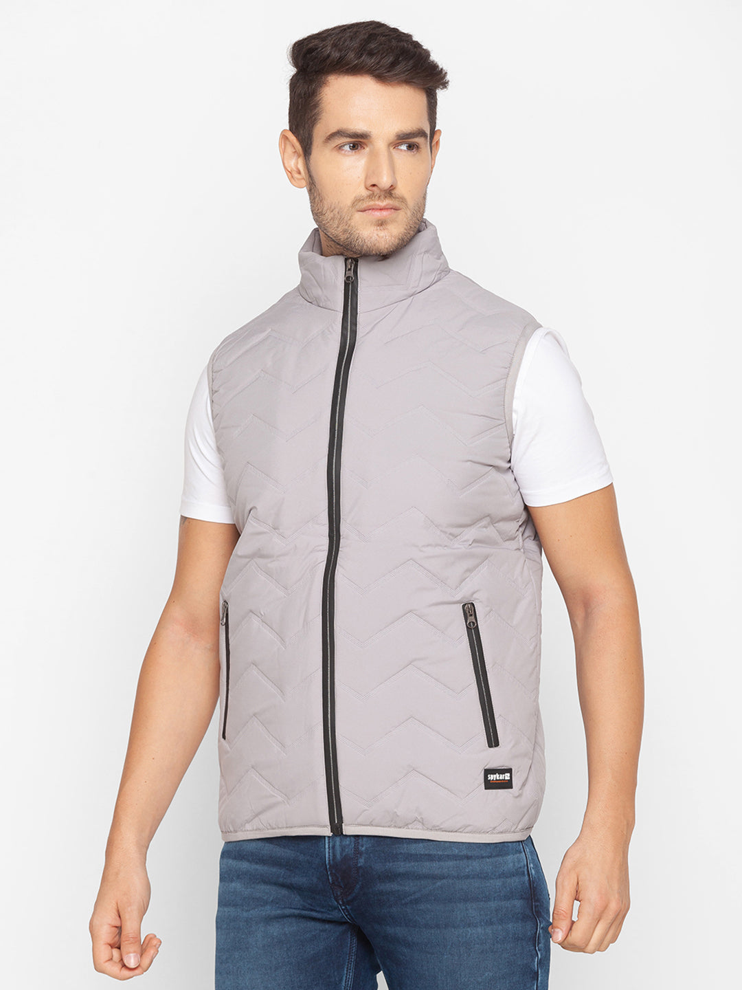 Spykar Grey Polyester Men Jacket