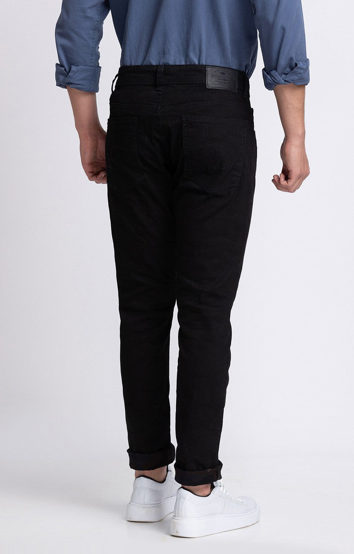 Spykar Men Black Cotton Slim Fit Narrow Length Jeans (Skinny)