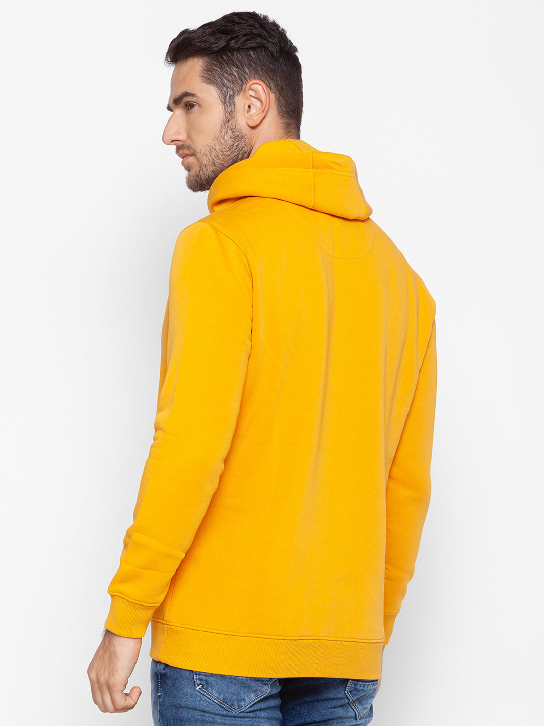 Spykar Yellow Cotton Sweatshirt For Men