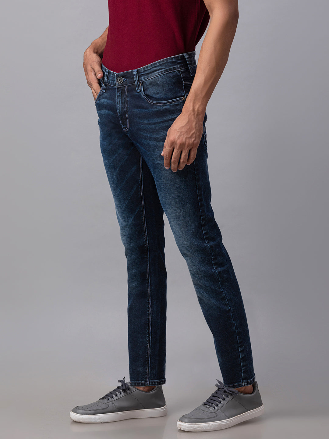 Spykar Men Blue Cotton Slim Fit Tapered Length Jeans (Kano)