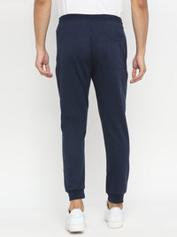 Men Premium Cotton Blend Navy Trackpant - Underjeans By Spykar