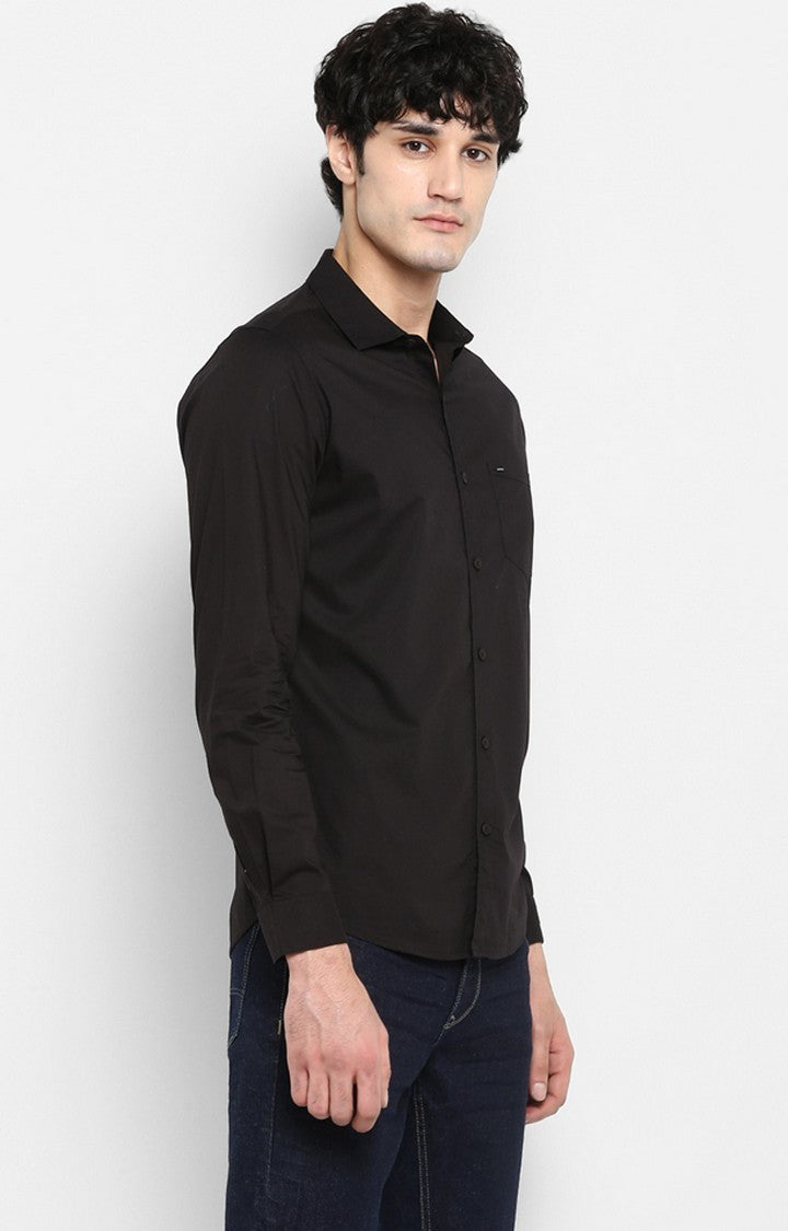 Spykar Men'S Black Cotton Solid Casual Shirts