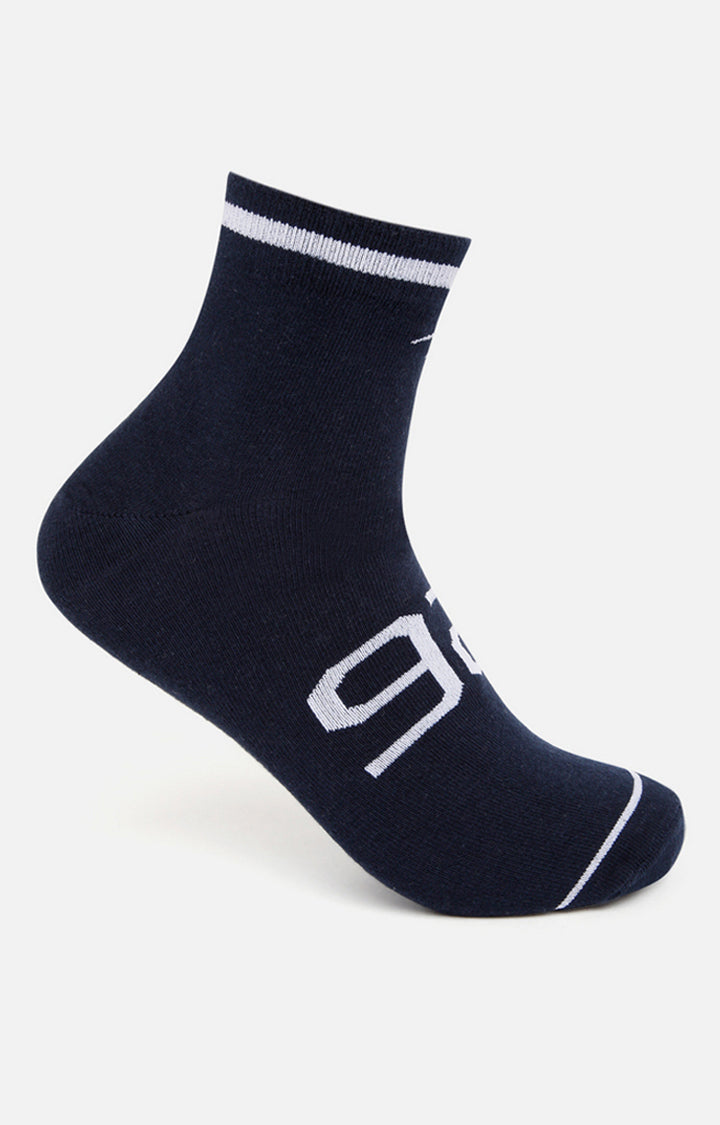 Spykar Navy and Grey Melange Socks - Pack Of 2