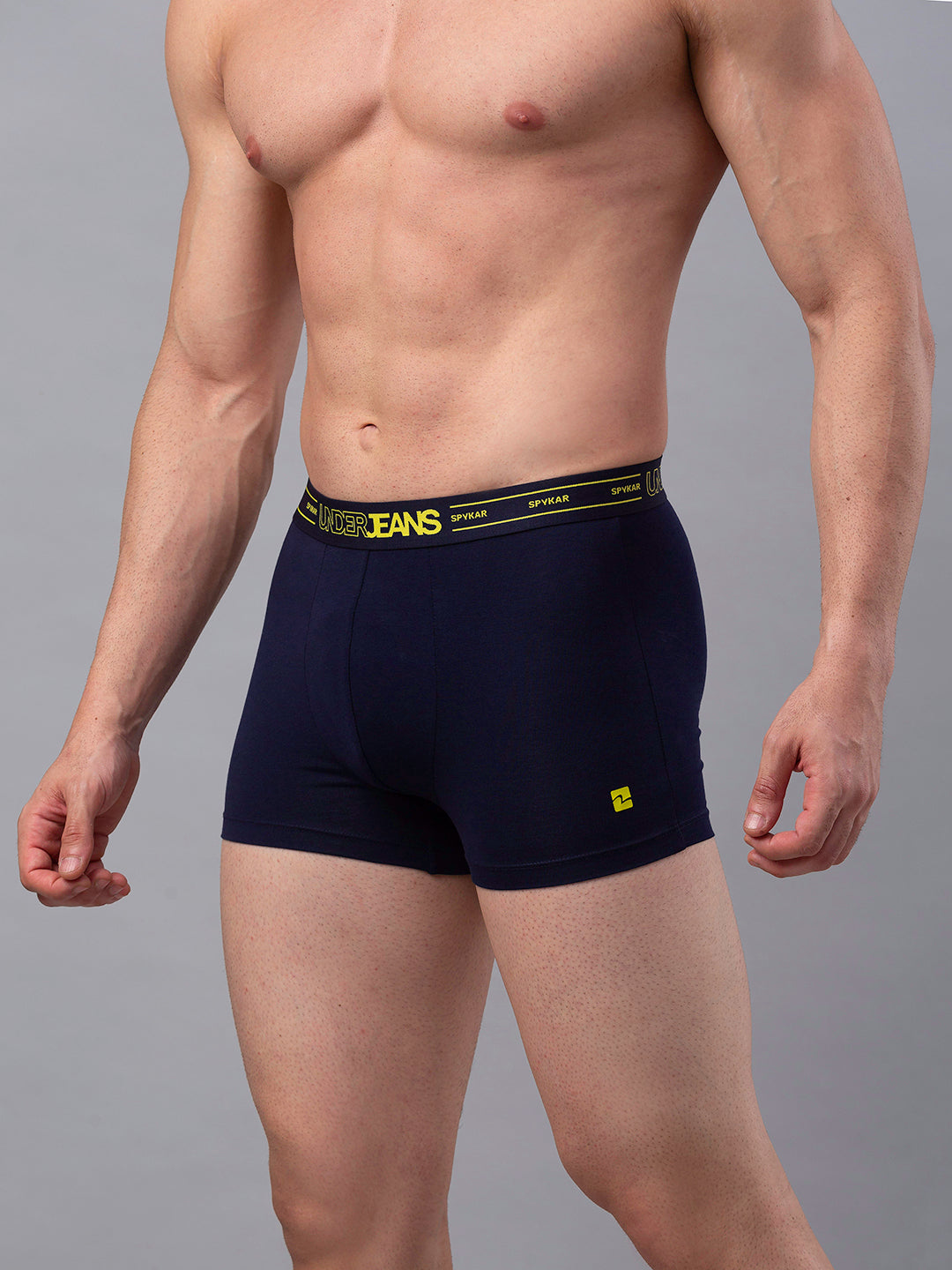 Underjeans By Spykar Men Premium Navy Cotton Blend Trunk