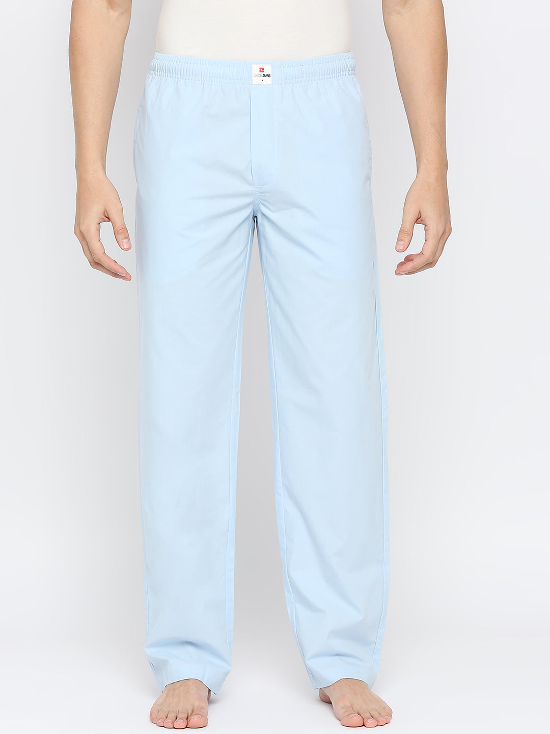 Men Premium Blue Cotton Printed Pyjama - Underjeans By Spykar