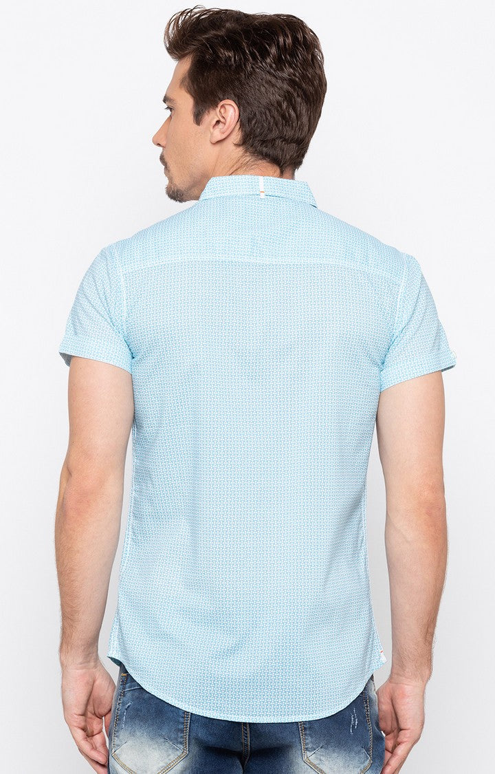 Spykar Men'S Blue Cotton Checked Casual Shirts