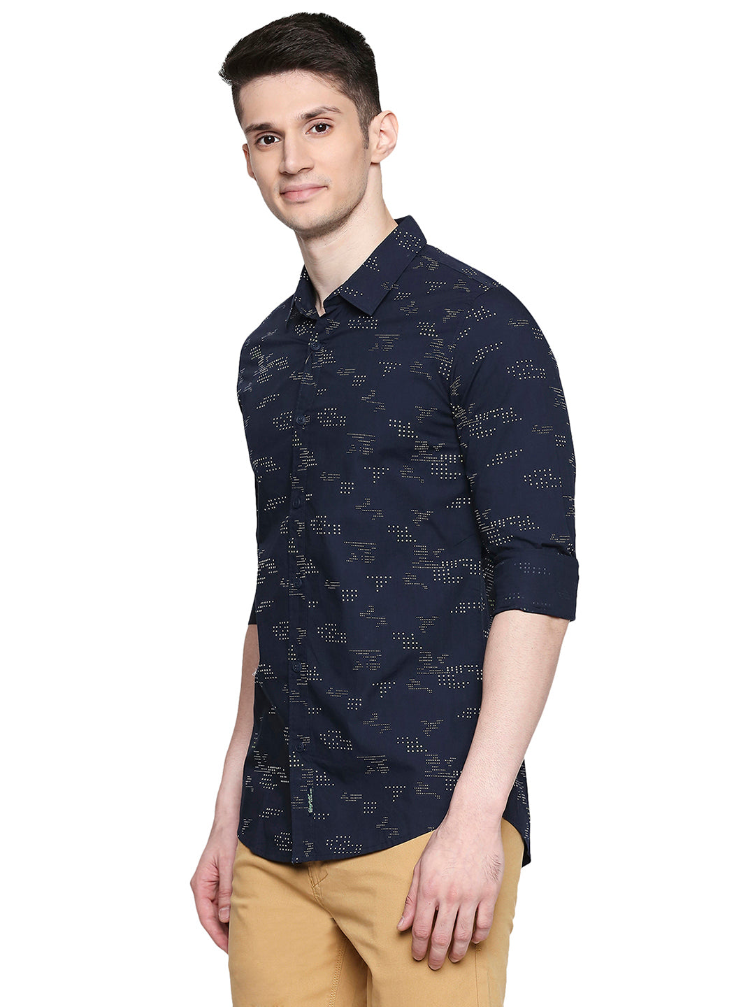 Spykar Regular Fit Men Cotton Blue Shirt