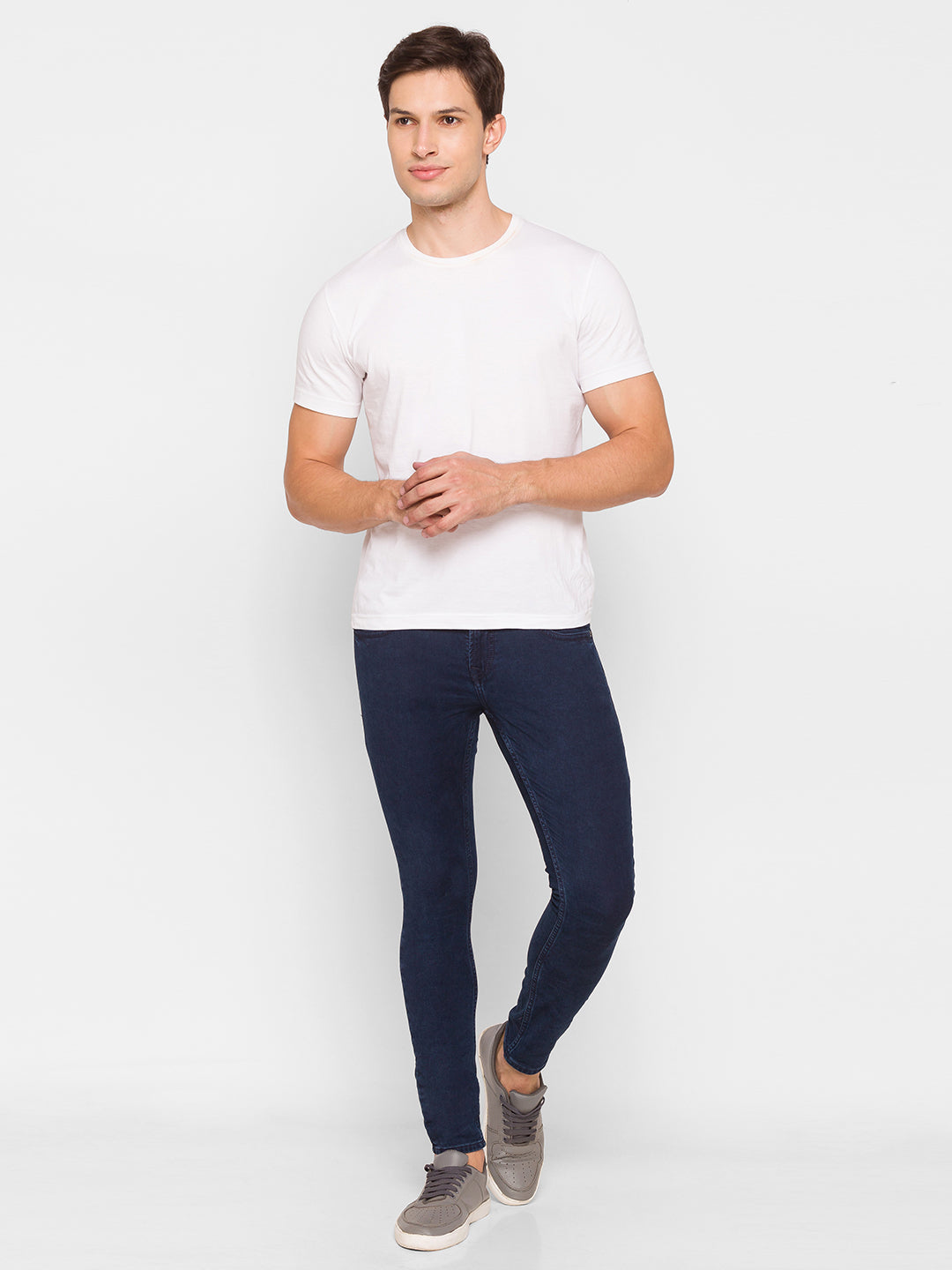 Spykar Men Blue Cotton Slim Fit Tapered Length Jeans (Kano)